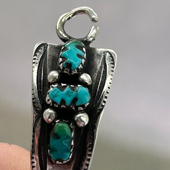 Vintage Native Turquoise watch tips with expansion band - Picture 5 of 6